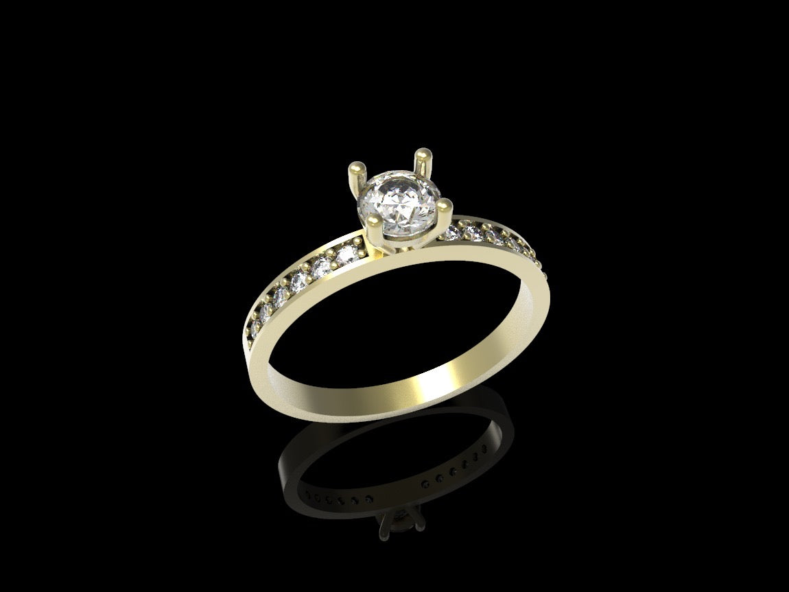 Anel Solitário em Ouro 18k