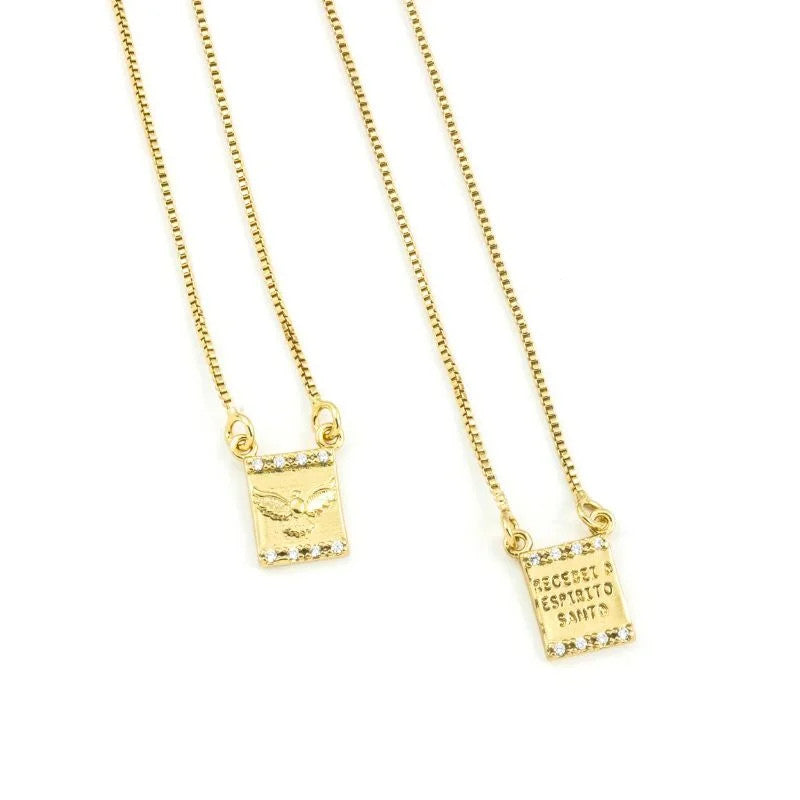 Escapulário Veneziana Espírito Santo Cravejado