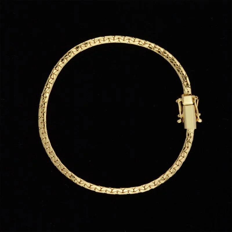 Pulseira Cadeado Estampado 3,5mm F. Gaveta Dupla