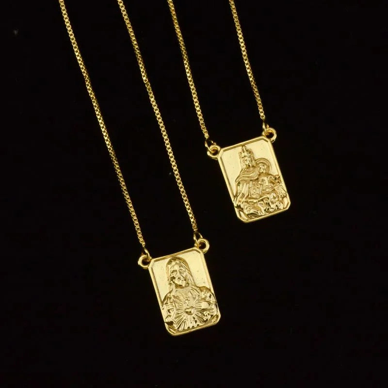 Escapulário Veneziana Jesus Cristo e Nossa Senhora do Carmo