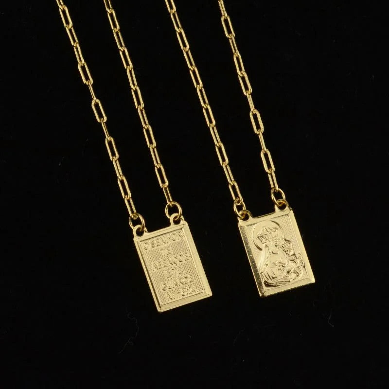 Escapulário Cadeado Alongado Jesus Cristo e Maria, O Senhor Te Abençoe