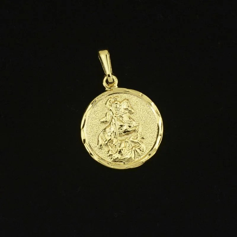 Pingente Moeda São Jorge Detalhada Pequena