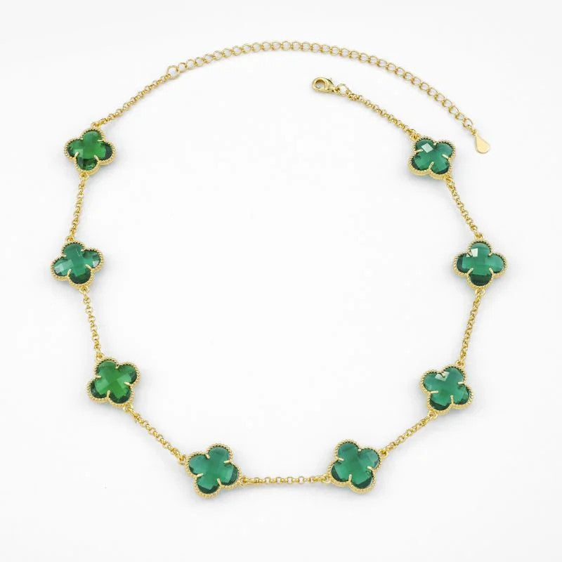 Colar Choker Inspiração com 8 Trevos