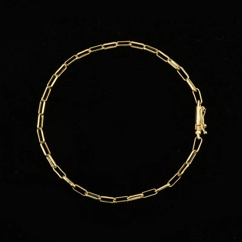 Pulseira Meia Cana Abaulada 3mm Fecho Canhão