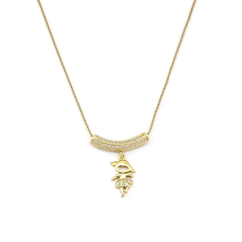 Colar Veneziana com Canga Cravejada e 1 Menina