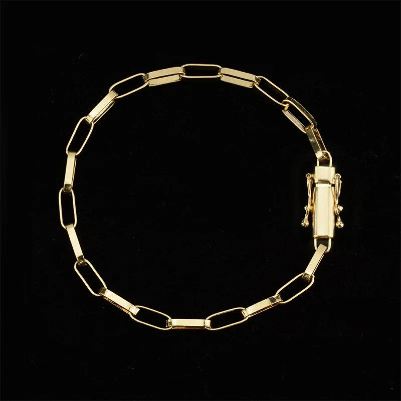 Pulseira Elo Alongado 5mm Fecho Trava Dupla