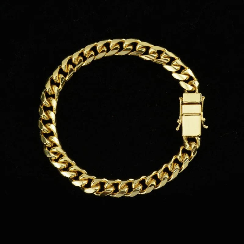 Pulseira Cubana 8mm Fecho Gaveta