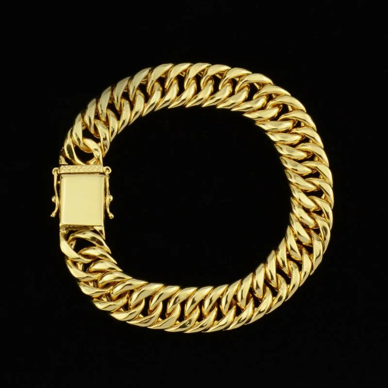 Pulseira Grumet Dupla 13mm Oca Ouro 18k