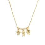 Colar Veneziana com Canga Cravejada e 3 Filhos(a)