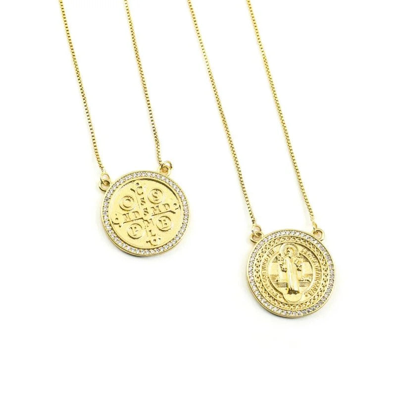 Escapulário Duplo Veneziana São Bento Cravejado