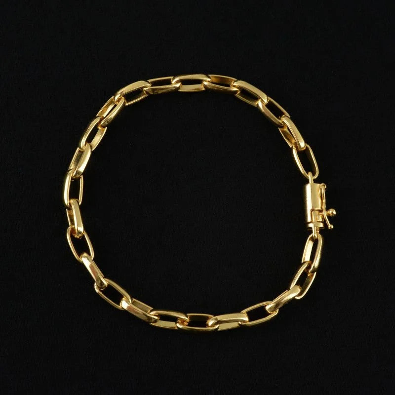 Pulseira Meia Cana Abaulada 5mm Fecho Canhão