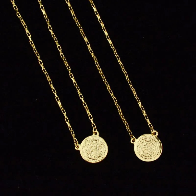 Escapulário São Bento Redondo Elo Tijolinho