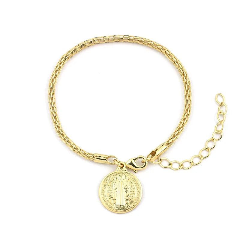 Pulseira Malha com Pingente São Bento