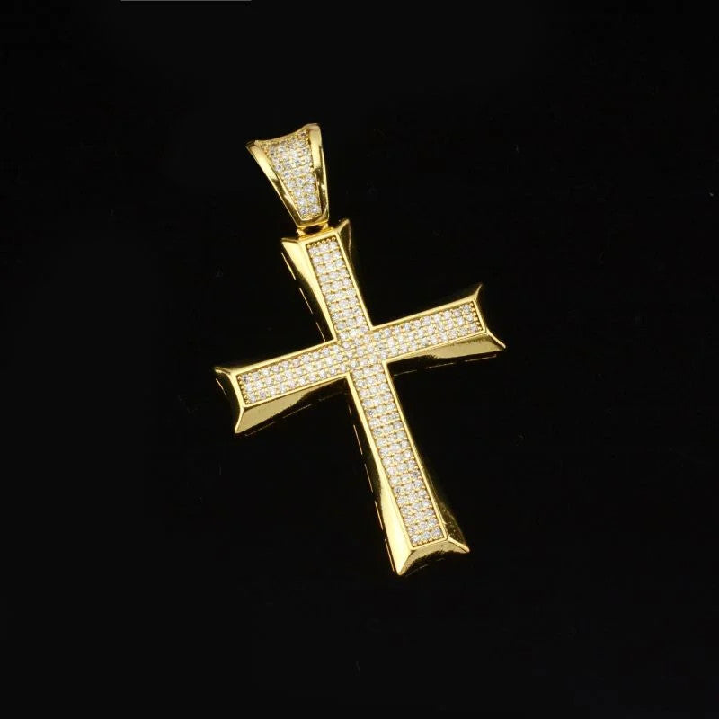 Pingente Cruz Cravejada com a lateral Lisa