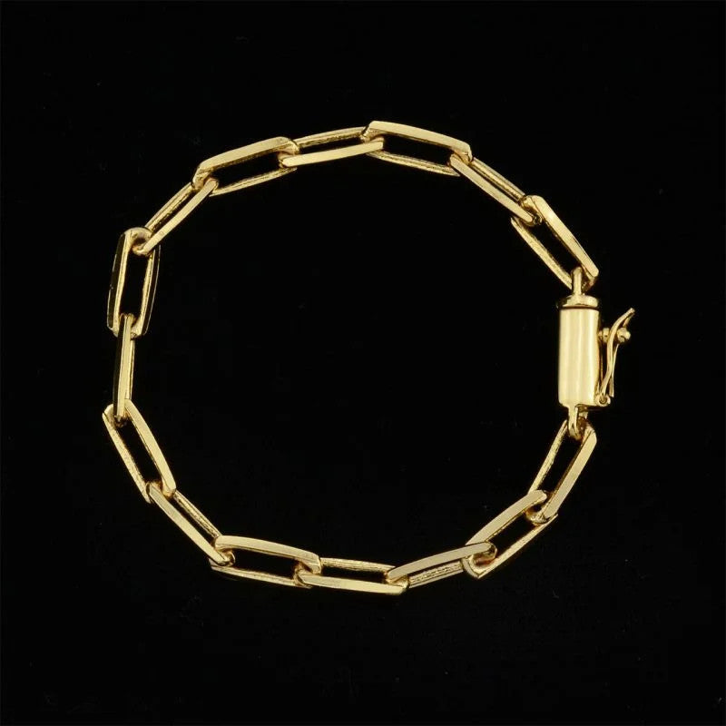 Pulseira Cadeado Alongado 6mm com Fecho Canhão